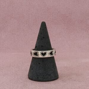 brighton sterling silver open hearts band ring size 8